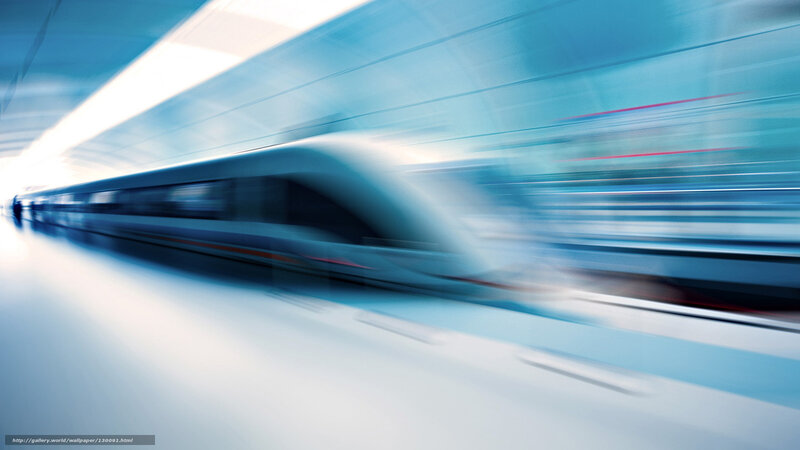 High-speed Train in Motion — Blue
