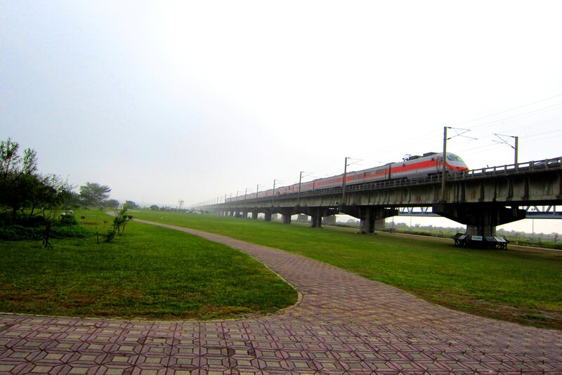 High-speed Train on Bridge — Green, Calm