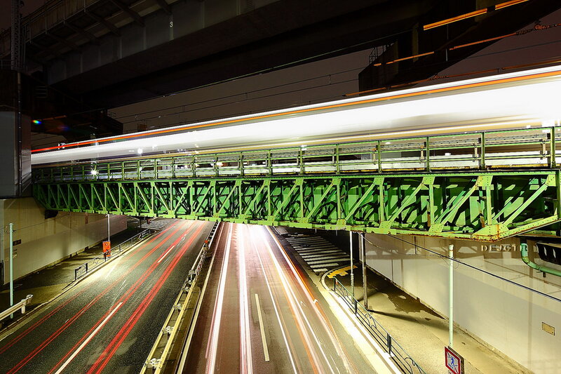 High-speed Train on Bridge — Green