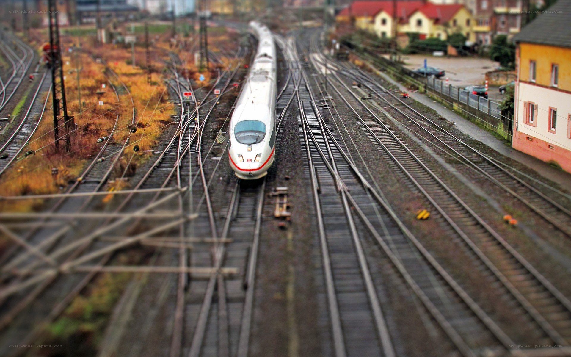 high-speed train on tracks
