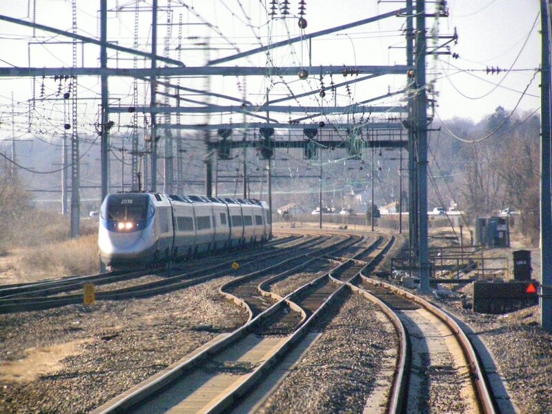 High-speed Train on Tracks — Gray