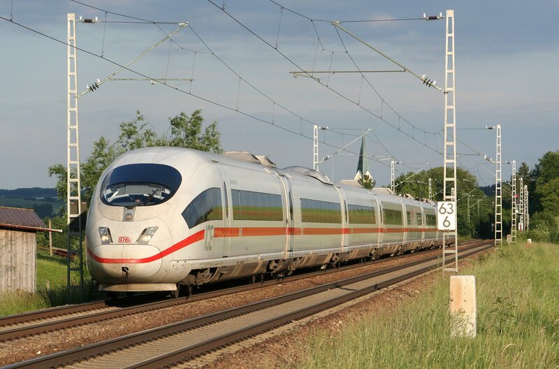 High-speed Train on Tracks — Silver, Calm