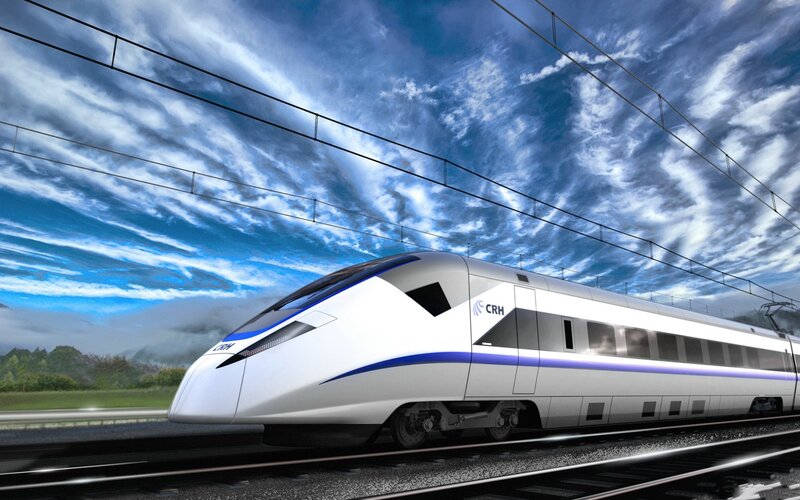 High-speed Train — White, Dynamic, Afternoon, Digital Art