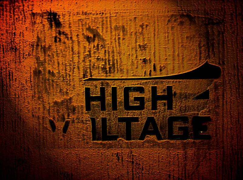 High Voltage Sign — Orange, Dramatic