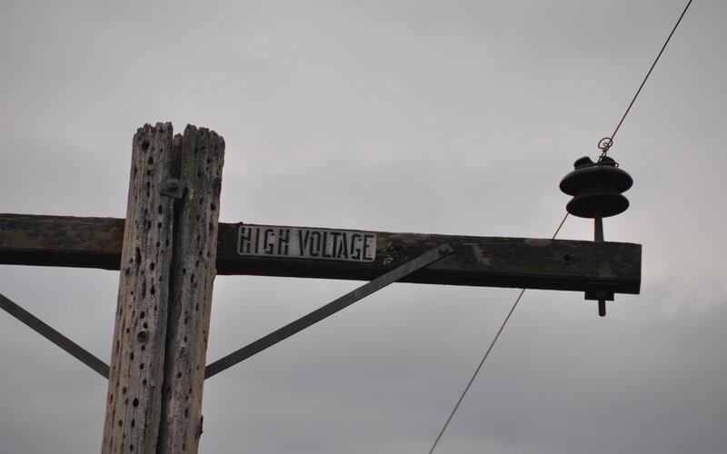 High voltage warning sign