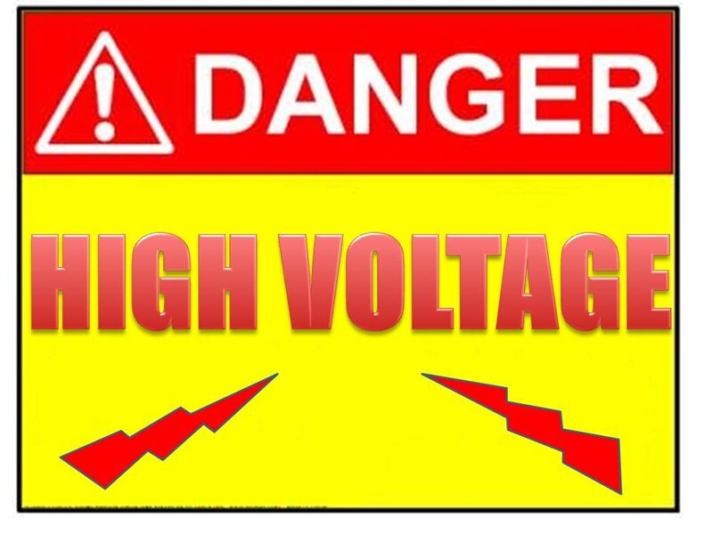 High Voltage Warning Sign — Red