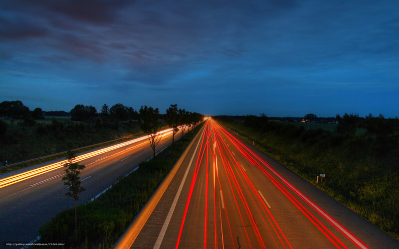 Highway at Dusk — Blue, Dramatic