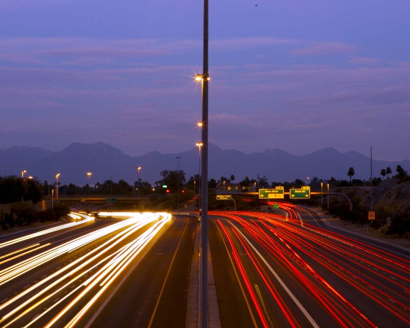 Highway at Dusk — Purple, Dramatic, Night