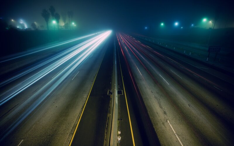 Highway at Night — Blue, Dark