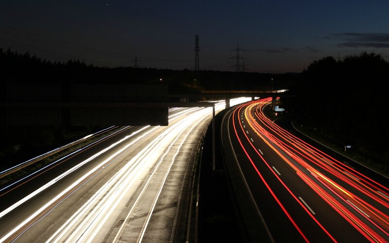 Highway at Night — Photograph