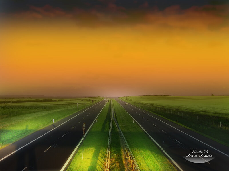 Highway at sunset