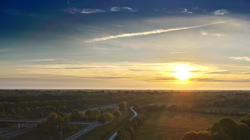 Highway at Sunset — Blue, Serene