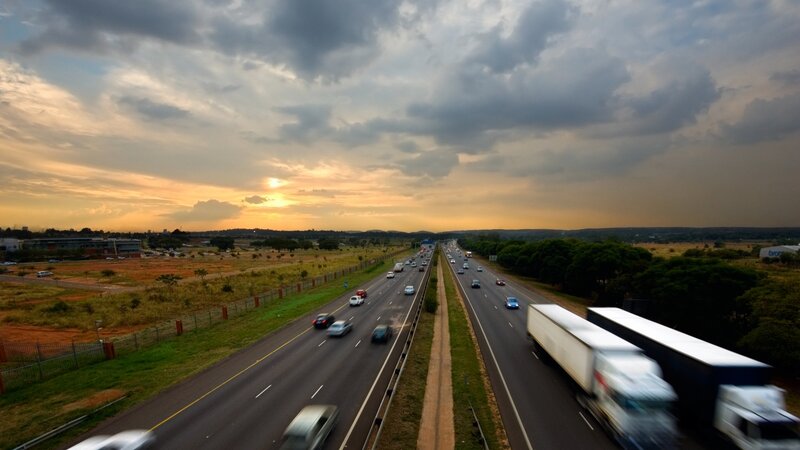 Highway at Sunset — Gray, Dramatic, Photograph