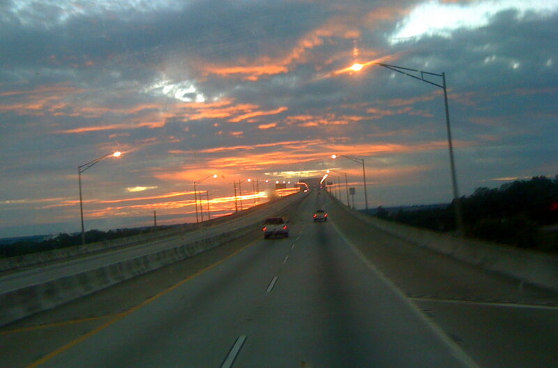 Highway at Sunset — Orange, Dramatic