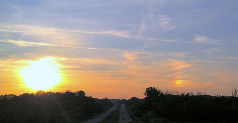 Highway at Sunset — Orange, Serene, Photograph