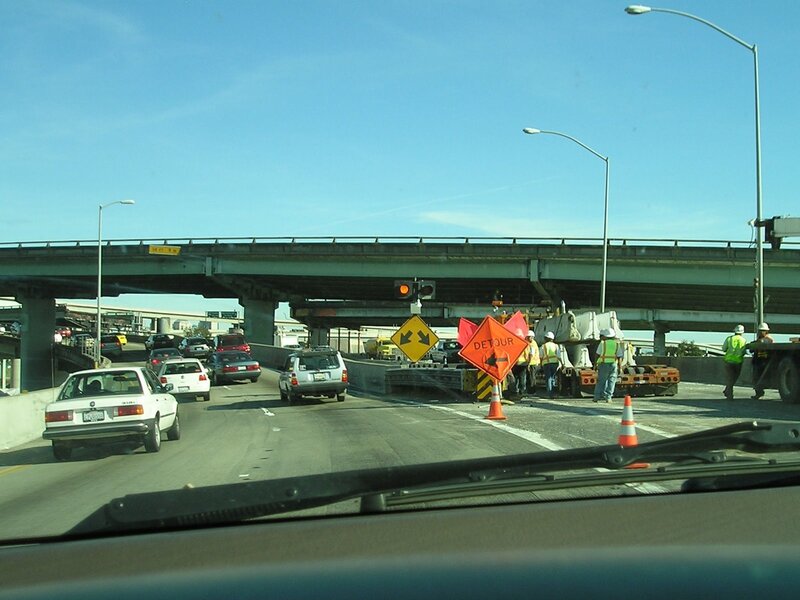 Highway construction detour