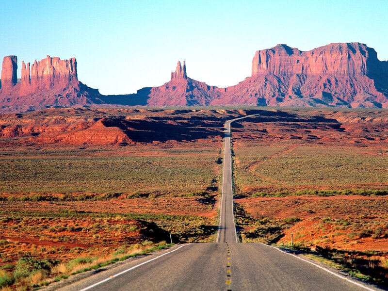 Highway in Desert — Red