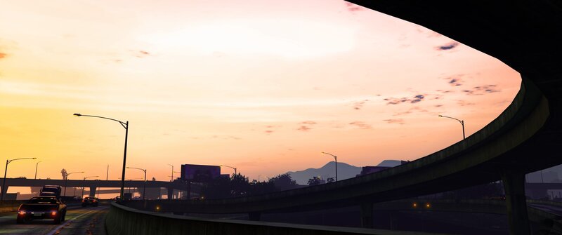Highway Interchange at Dusk — Orange