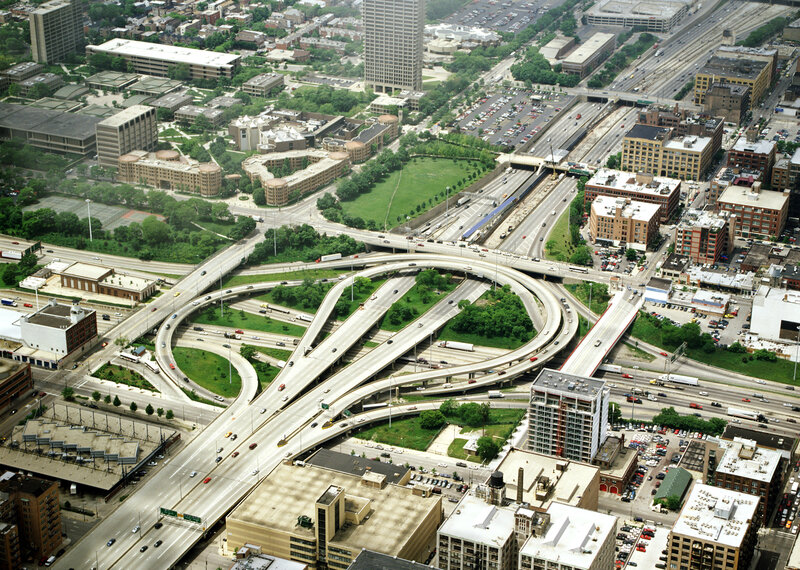 Highway Interchange — Gray, Busy