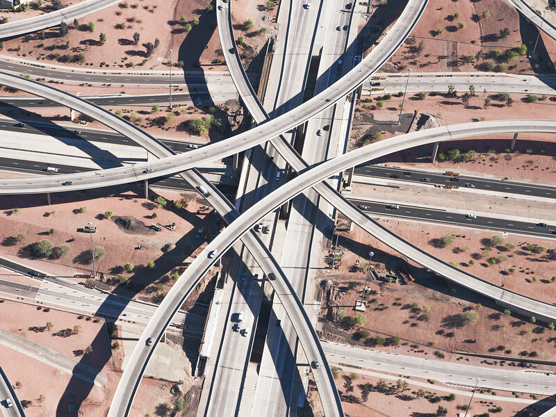 Highway Interchange — Gray, Dramatic