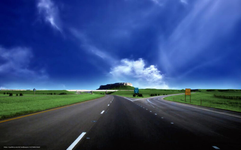Highway Intersection — Blue, Dramatic