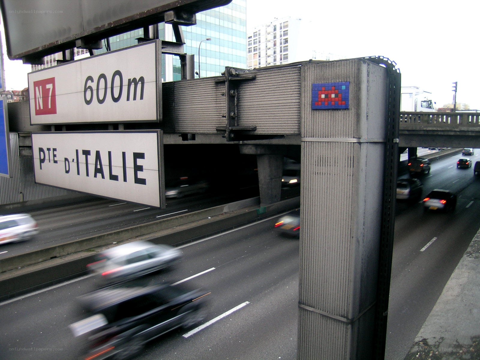 Highway signs and traffic
