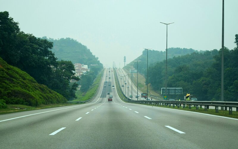 Highway Stretching into Distance