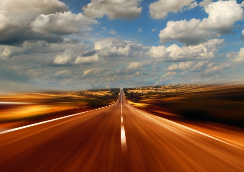 Highway stretching into the horizon