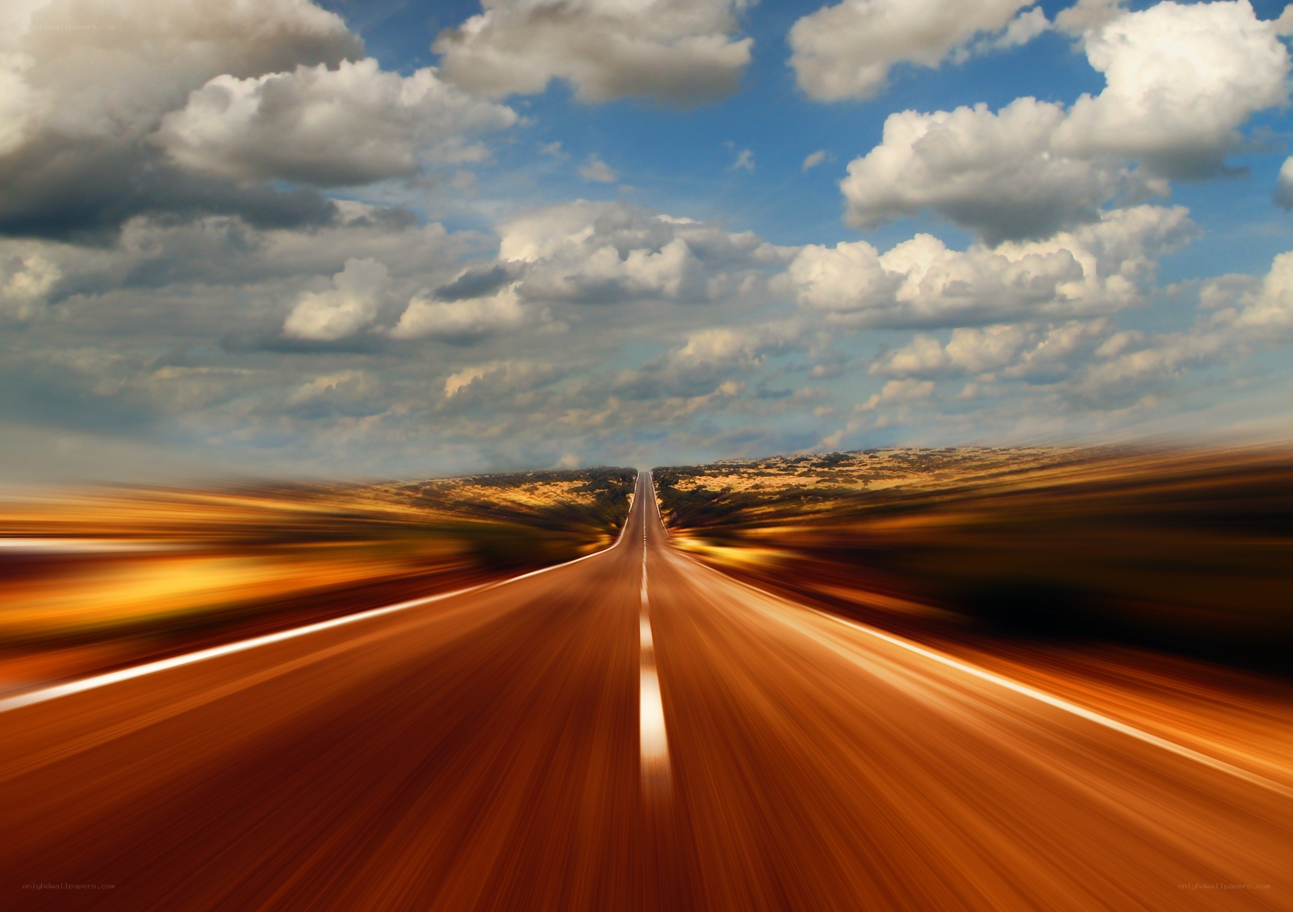 Highway stretching into the horizon