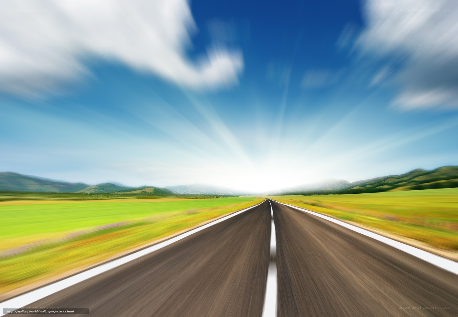 Highway stretching into the horizon