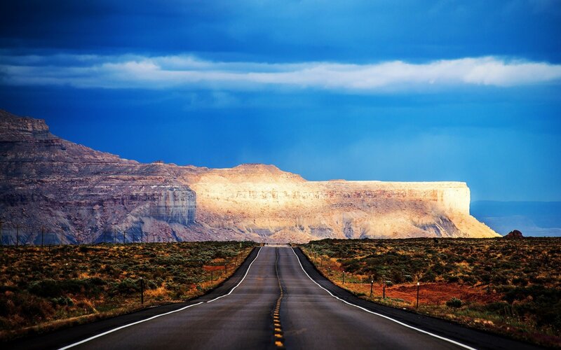 Highway Through Desert — Blue