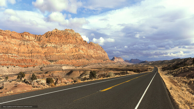Highway Through Desert Canyon — Brown