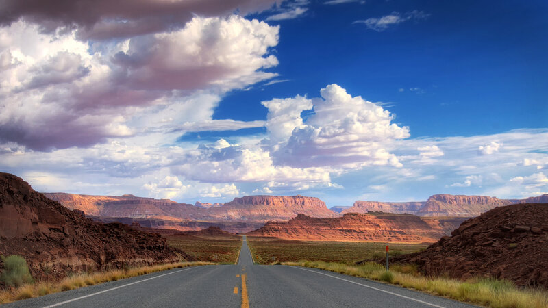Highway Through Desert Canyon