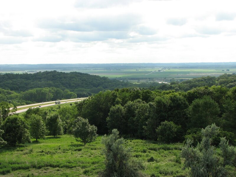 Highway Through Forested Hills — Green
