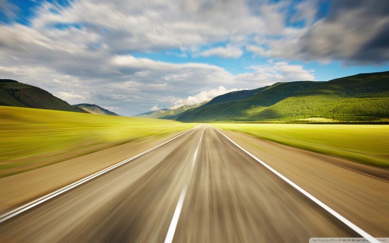 Highway Through Green Fields