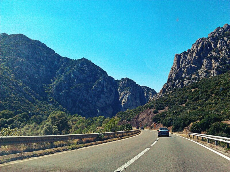 Highway through mountain pass