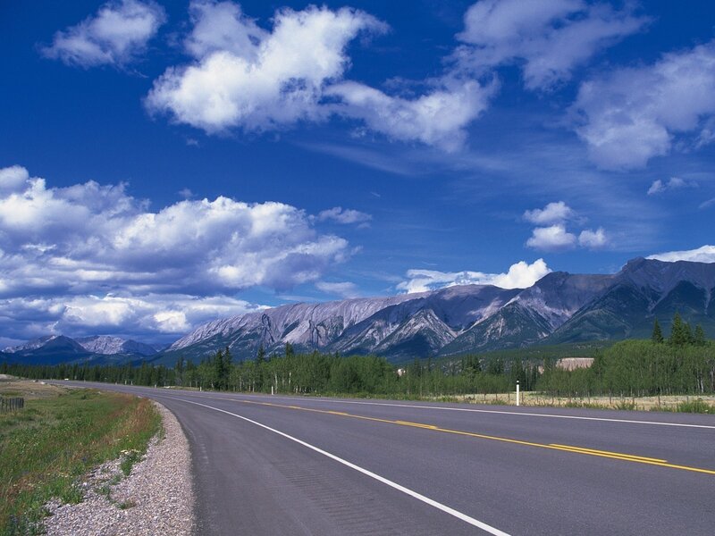 Highway through mountain valley