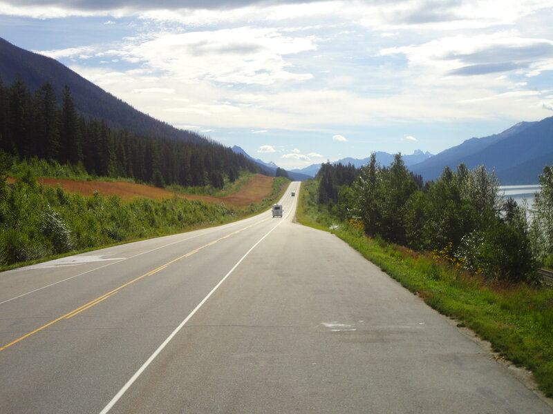 Highway through mountain valley
