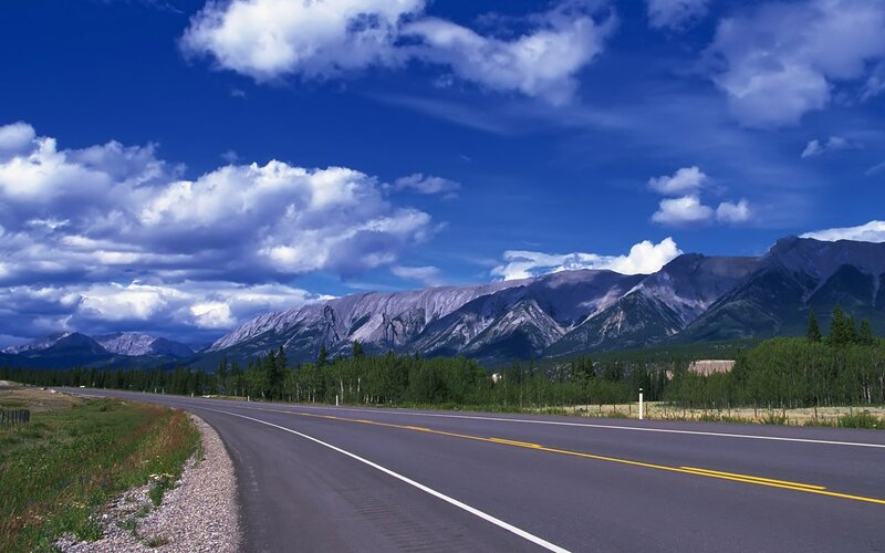 Highway through mountain valley