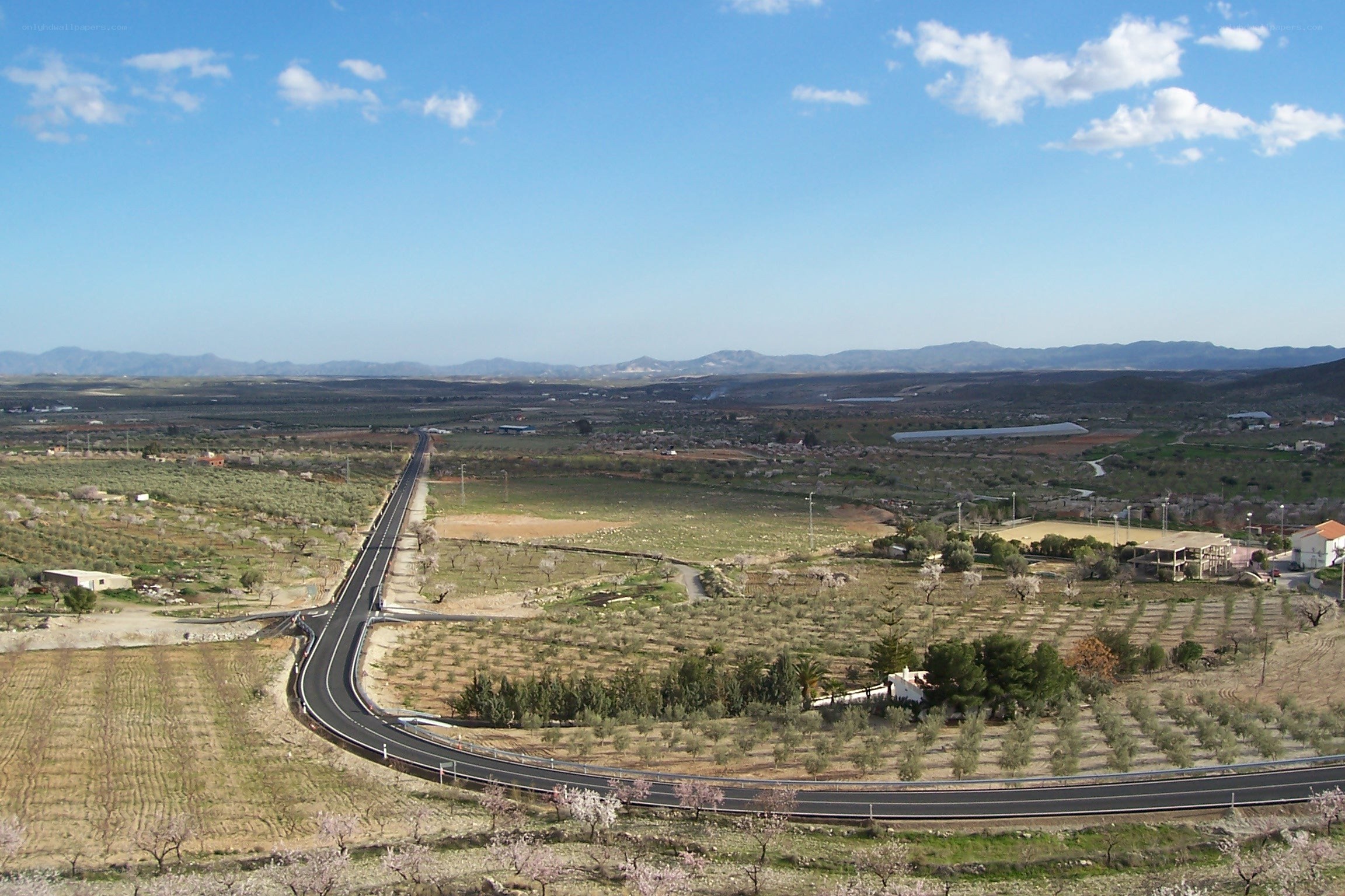 Highway through rural landscape