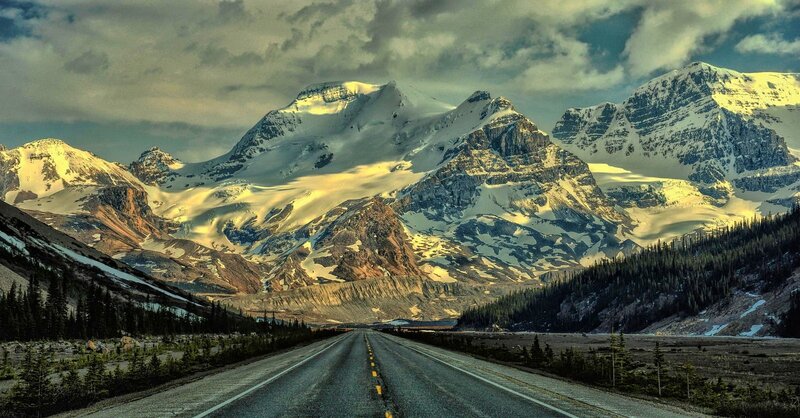 Highway Through Snowy Mountains
