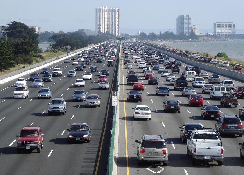 Highway Traffic — Gray, Busy