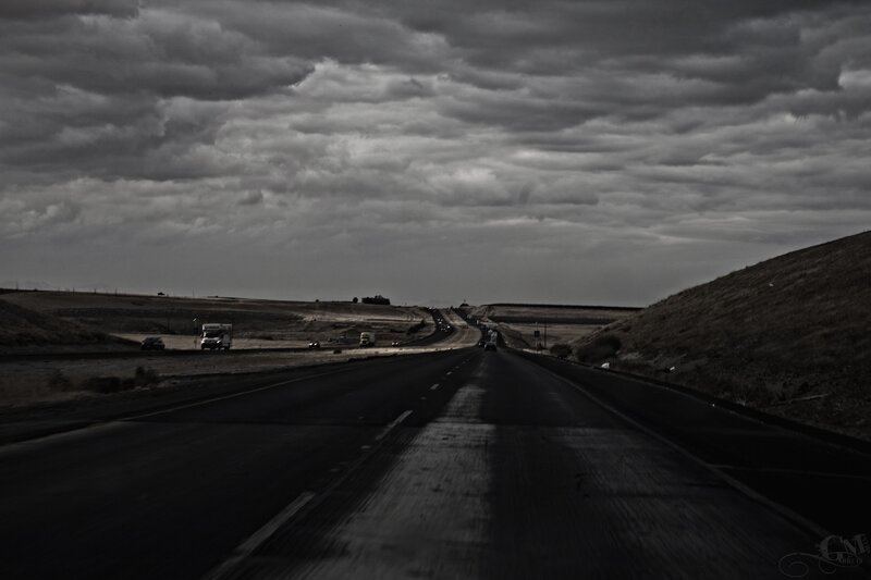 Highway under Cloudy Sky — Gray