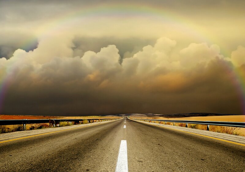 Highway under Rainbow