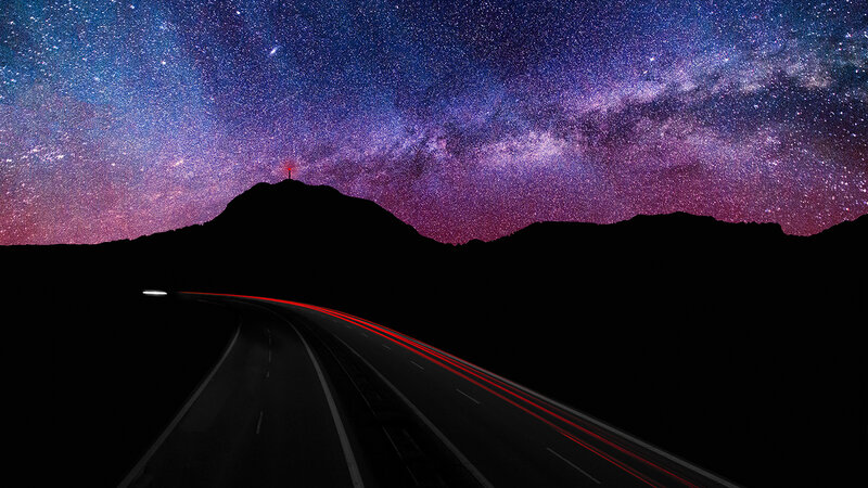 Highway under Starry Sky — Purple
