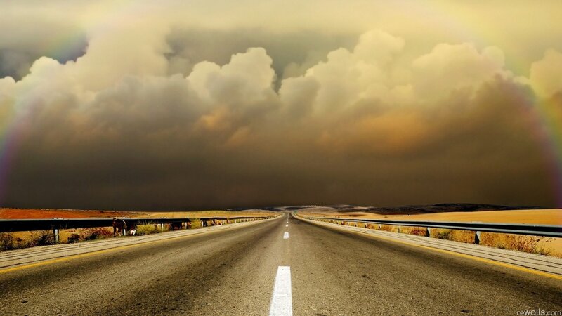 Highway under Stormy Sky — Gray
