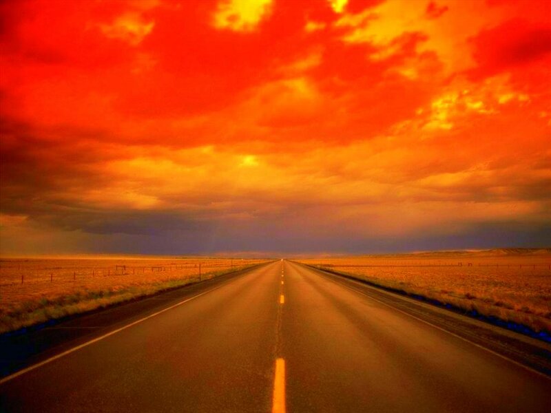Highway under Stormy Sky — Red