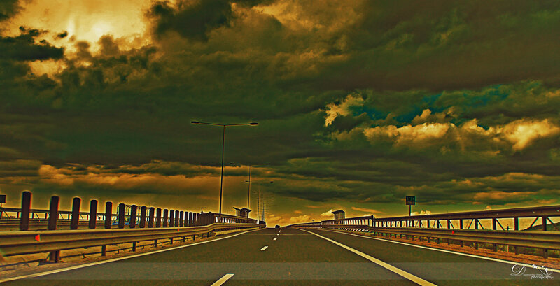Highway under Stormy Sky — Yellow