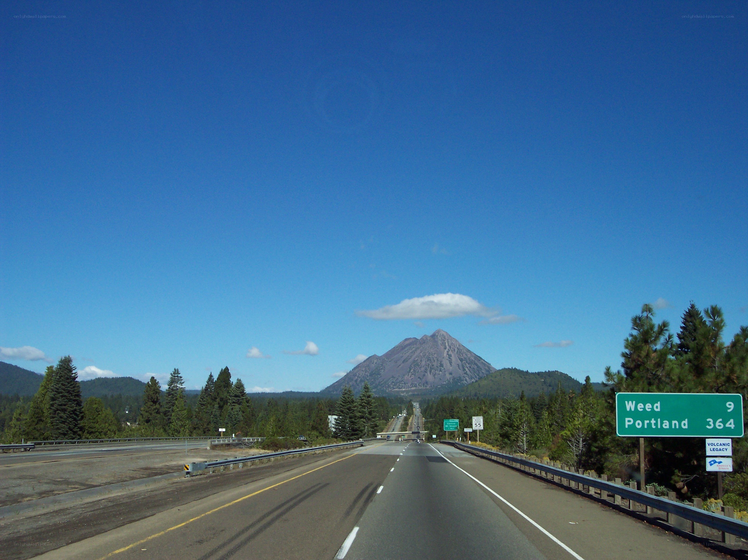 Highway view of Mount Hood