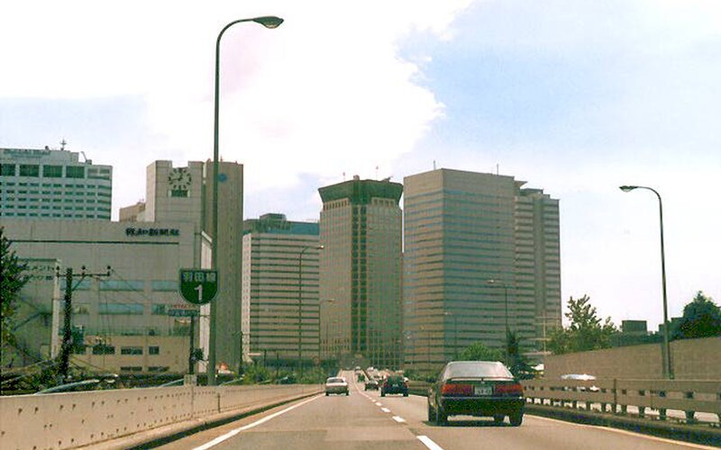 Highway view of Nagoya skyline
